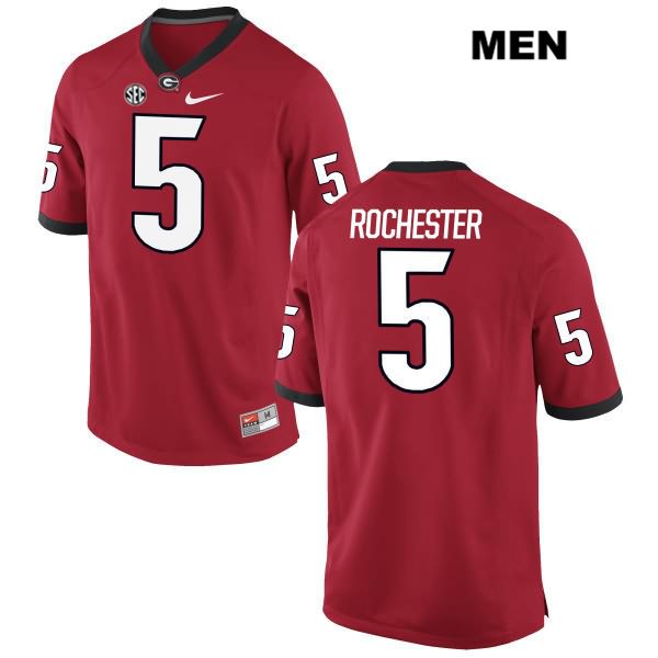 Georgia Bulldogs Men's Julian Rochester #5 NCAA Authentic Red Nike Stitched College Football Jersey SFD4056JR